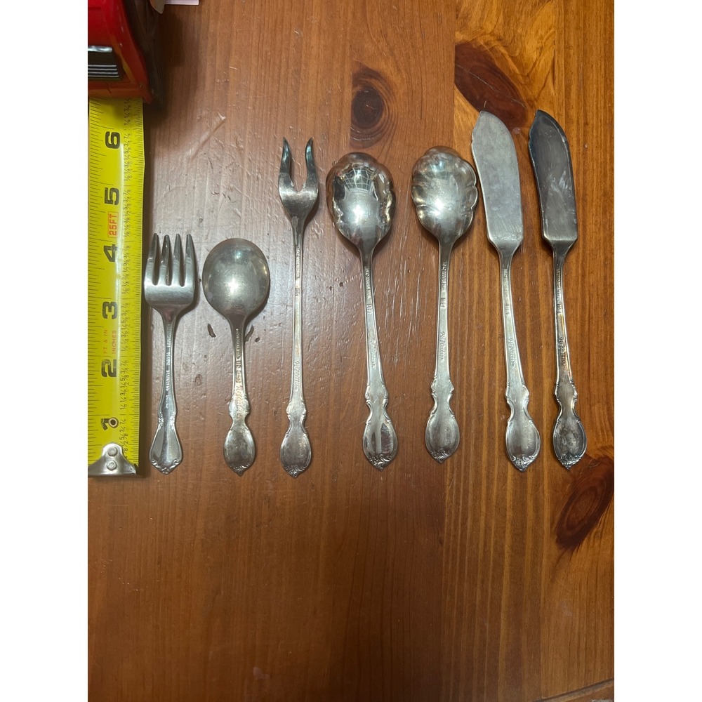 1847 Rogers Bros Reflection Silverplate Flatware Set 7pc Assorted Spoons‎ Forks - Picture 3 of 5